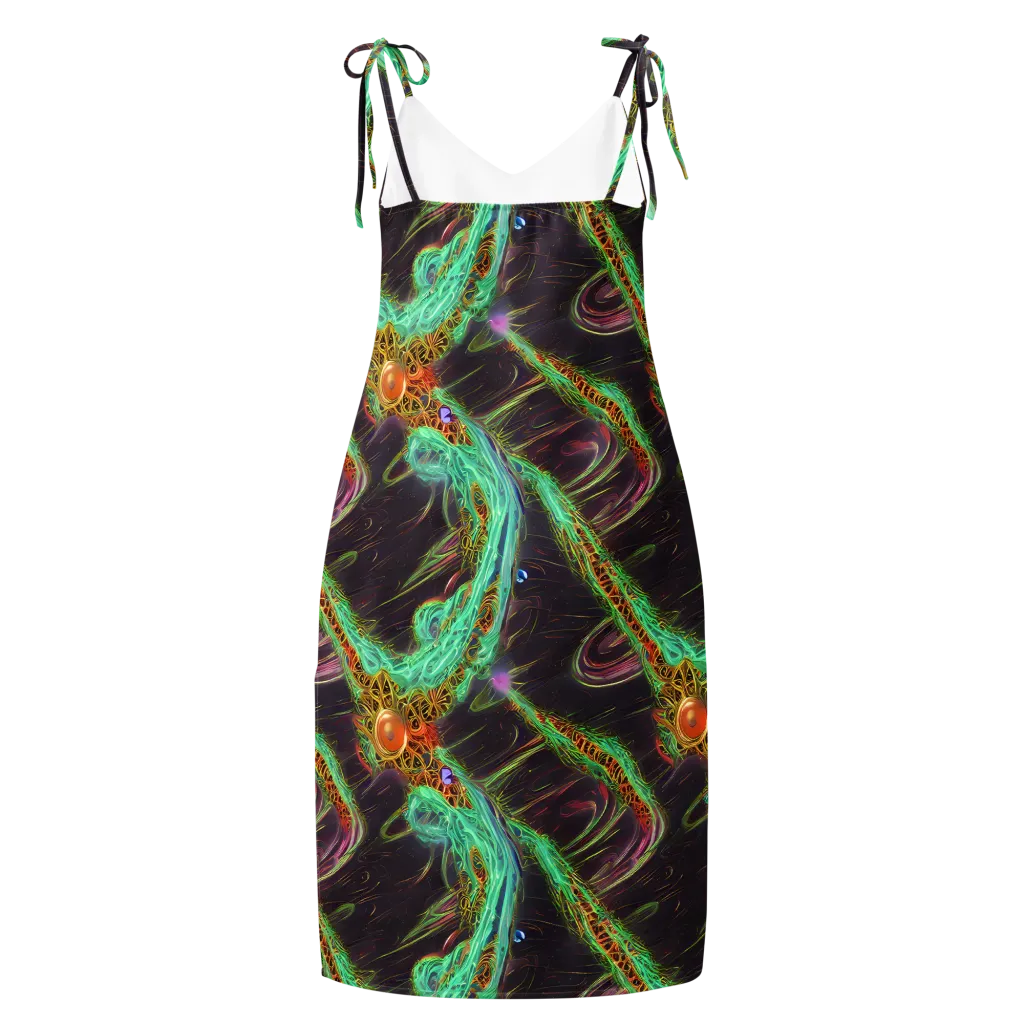 Turquoise Vortex on Slip Dress — Back