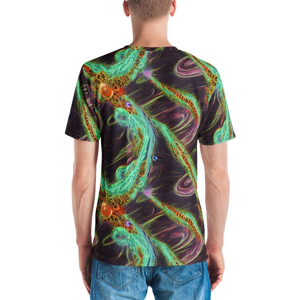Turquoise Vortex on Men's Crew Neck T-Shirt — Back