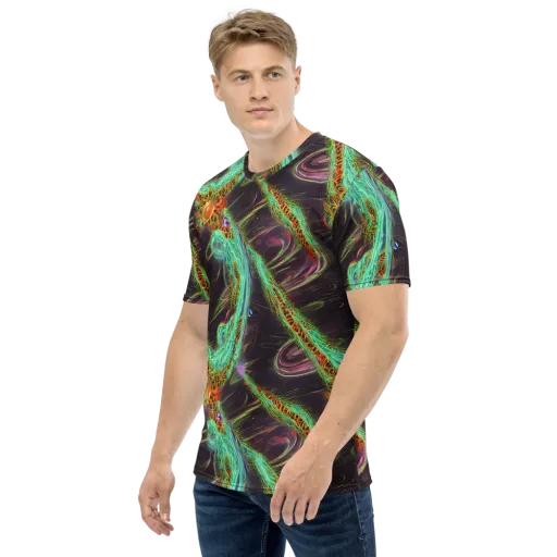 Turquoise Vortex on a Men's Crew Neck T-Shirt