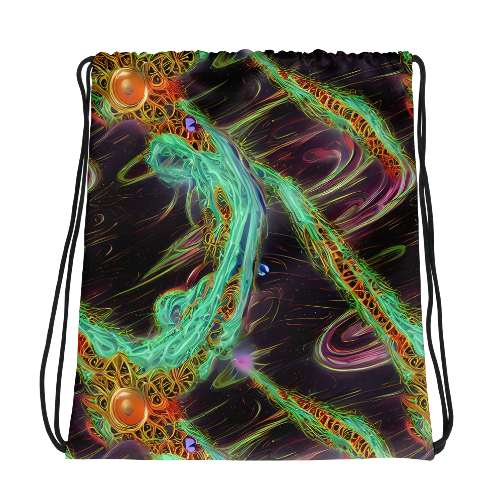 Turquoise Vortex on Drawstring Bag — Photo