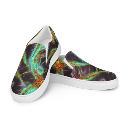 Turquoise Vortex on a Women's Slip-On Canvas Shoes