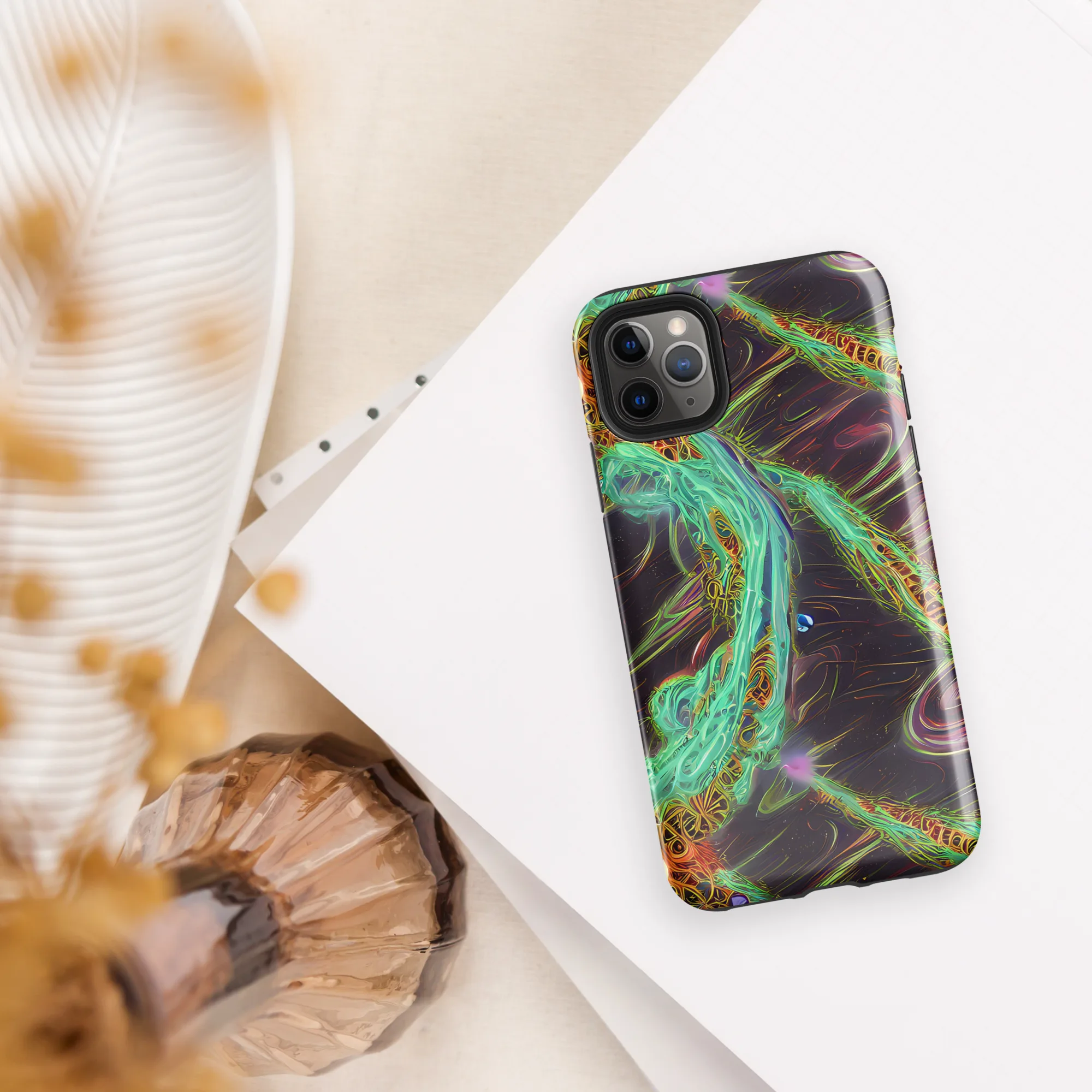 Turquoise Vortex on Tough Case for iPhone® — Front