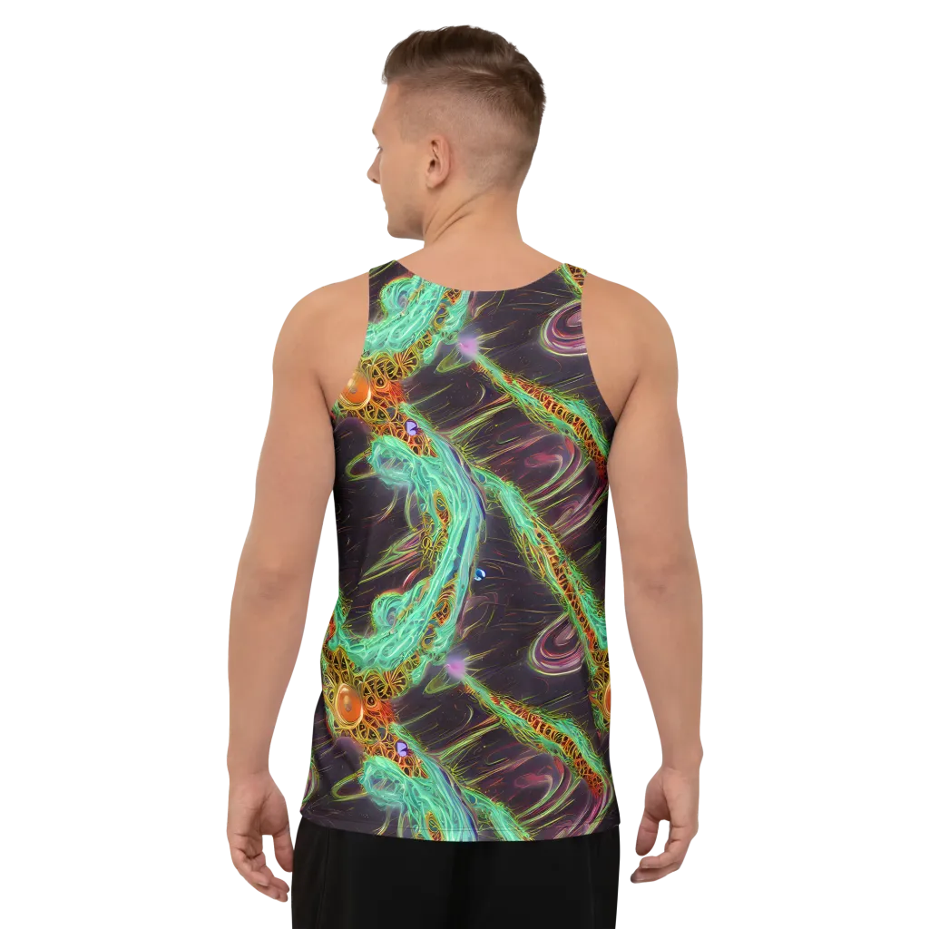 Turquoise Vortex on Men's Tank Top — Back