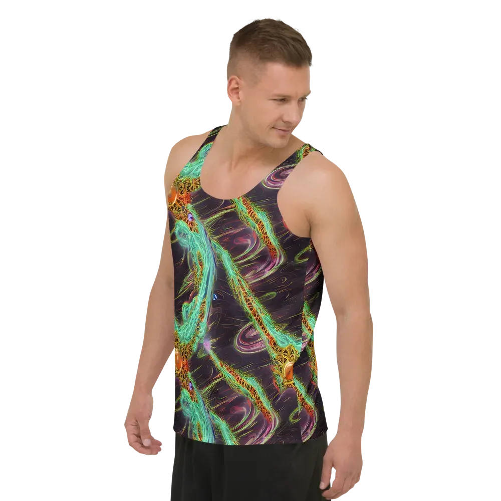 Turquoise Vortex on Men's Tank Top — Left Front