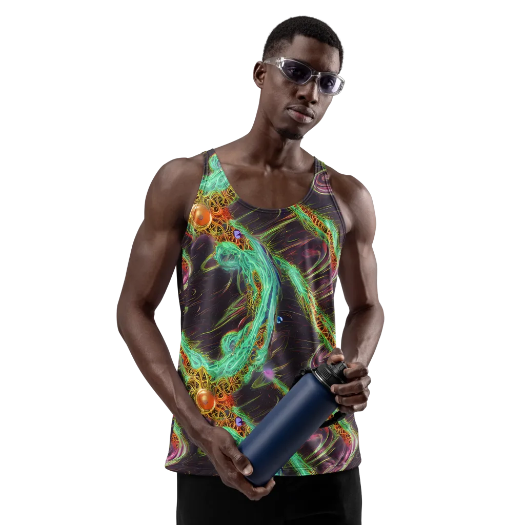 Turquoise Vortex on Men's Tank Top — Front