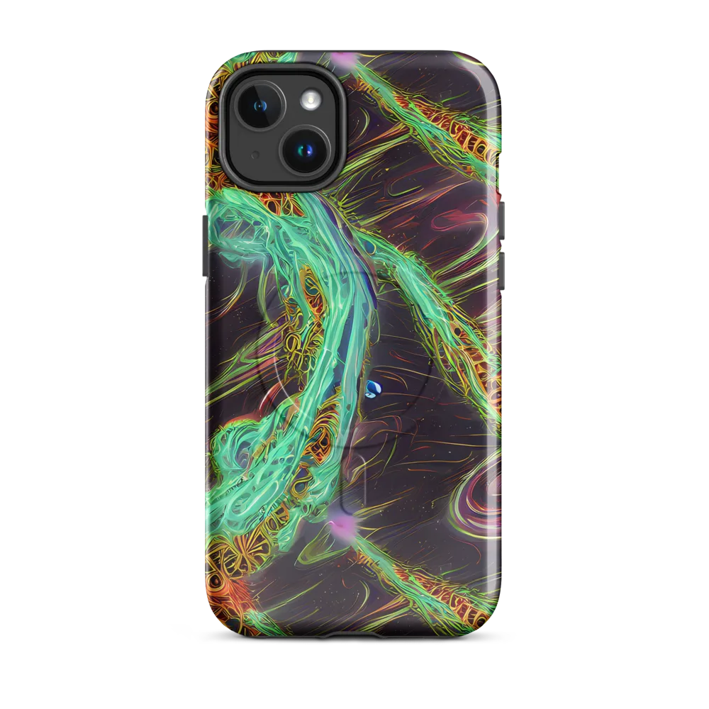 Turquoise Vortex on MagSafe Tough Case for iPhone® — Front