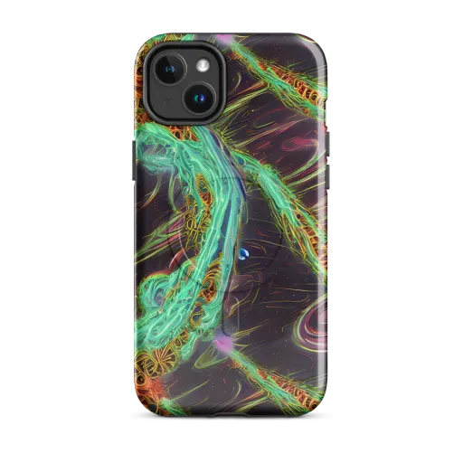Turquoise Vortex on a MagSafe Tough Case for iPhone®