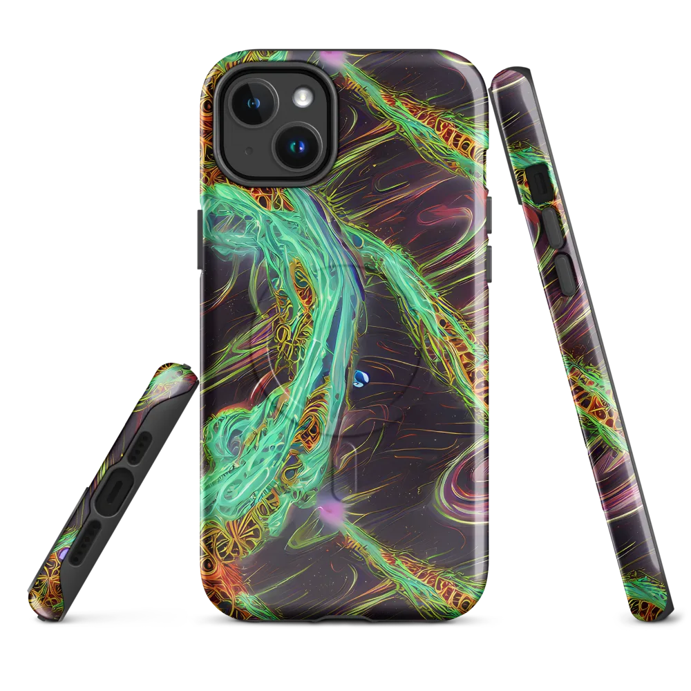 Turquoise Vortex on MagSafe Tough Case for iPhone® — Front