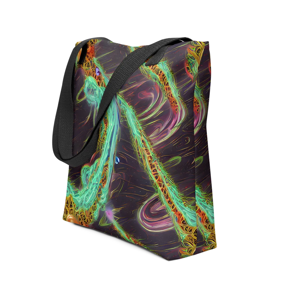 Turquoise Vortex on Tote Bag — Front