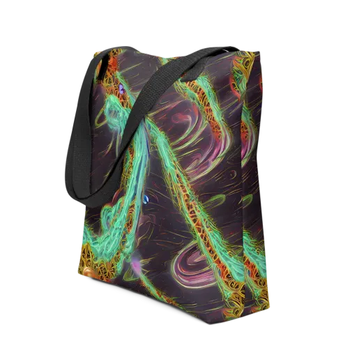 Turquoise Vortex on a Tote Bag