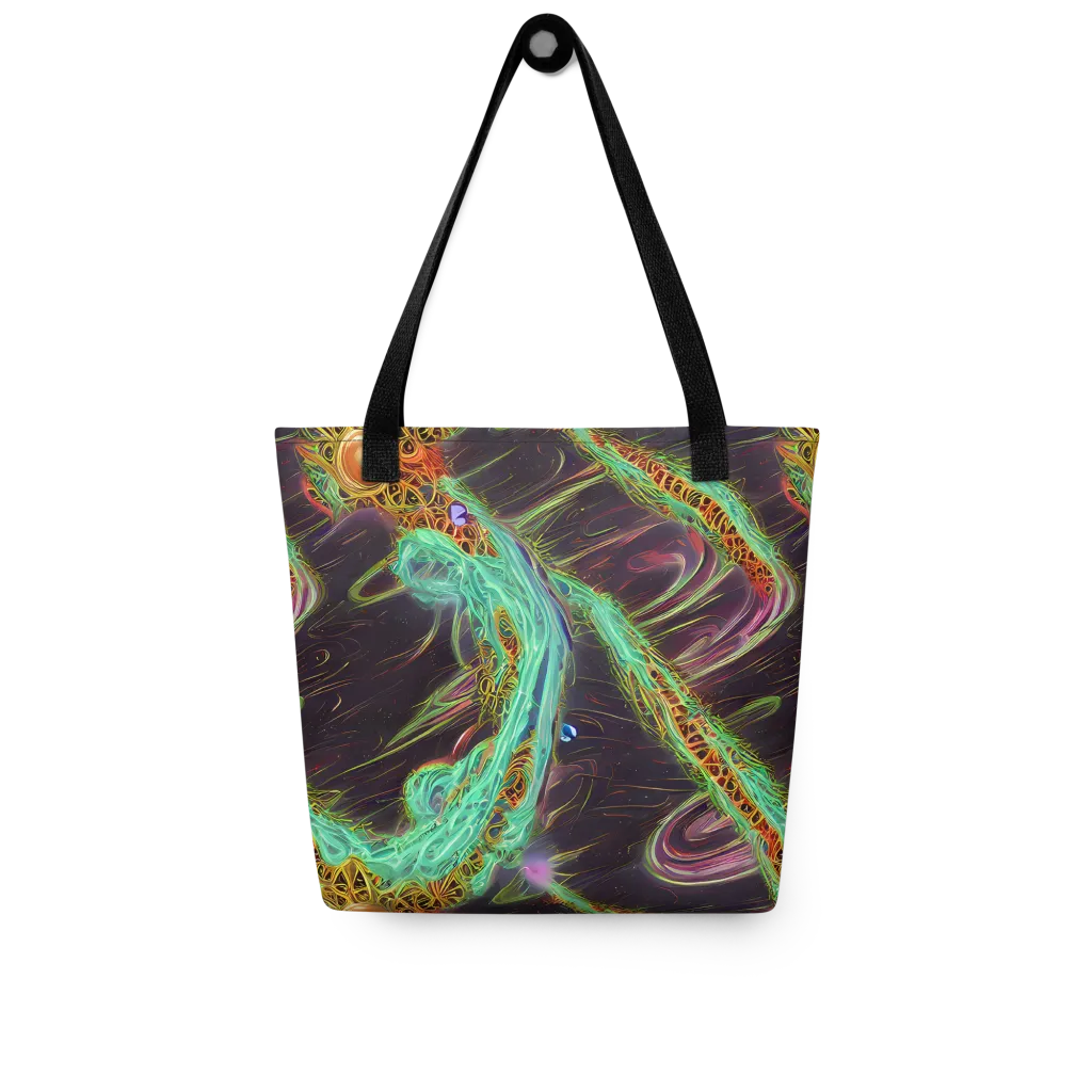 Turquoise Vortex on Tote Bag — Front