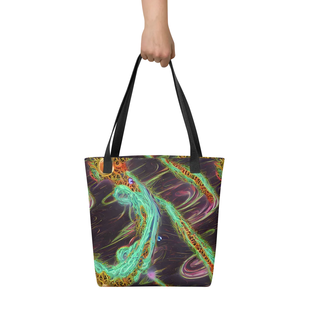 Turquoise Vortex on Tote Bag — Front