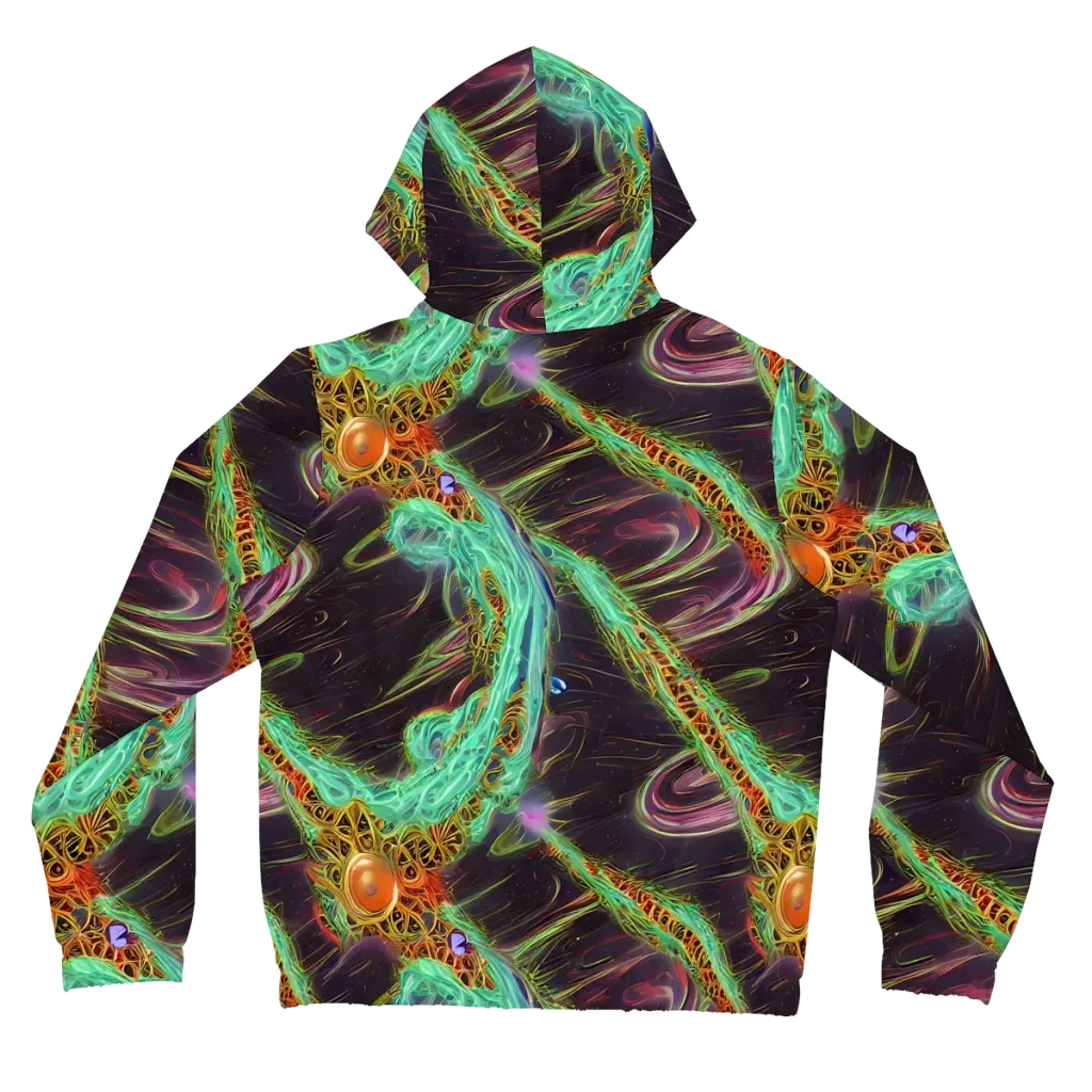 Turquoise Vortex on Women's Full-Zip Hoodie — Back