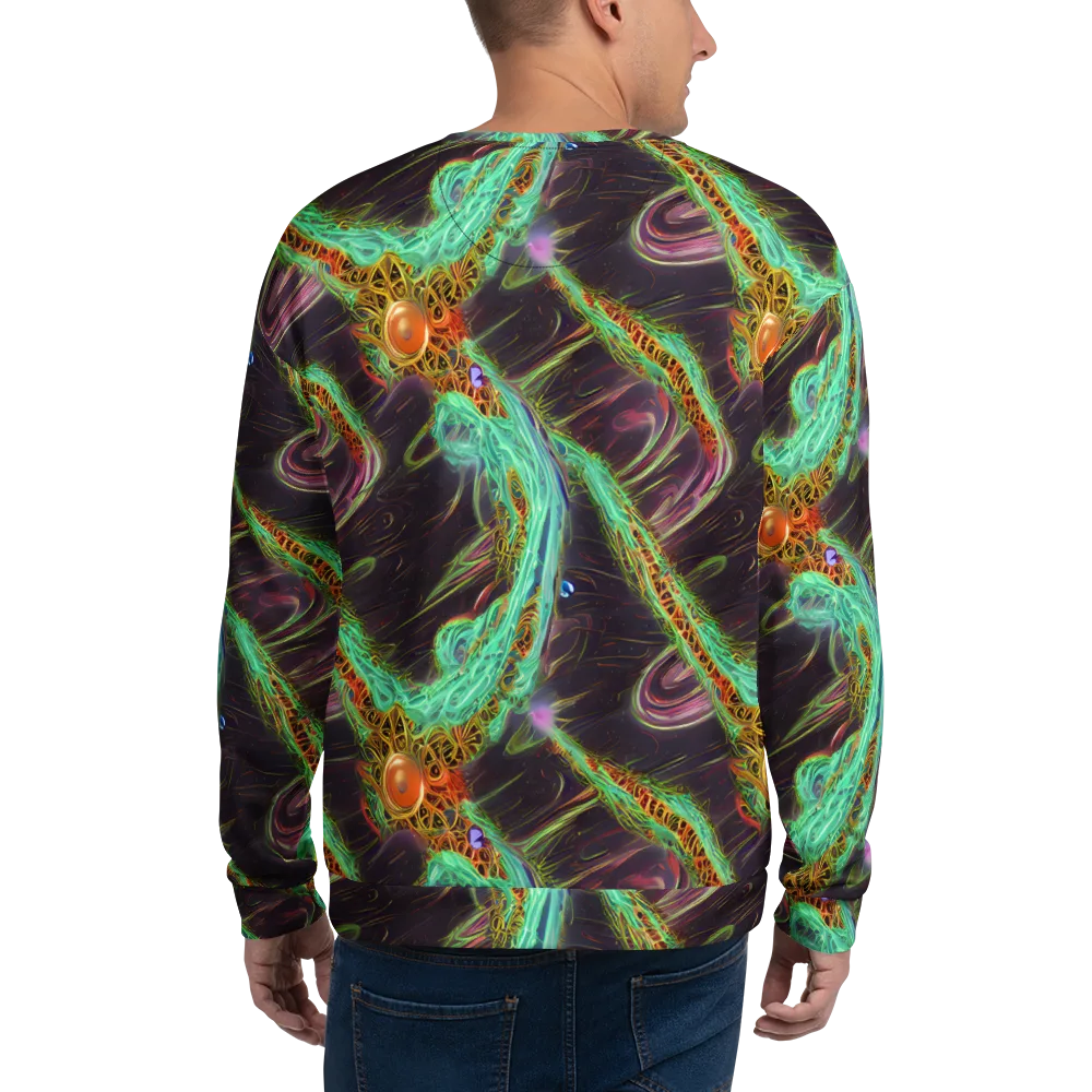Turquoise Vortex on Sweatshirt — Back