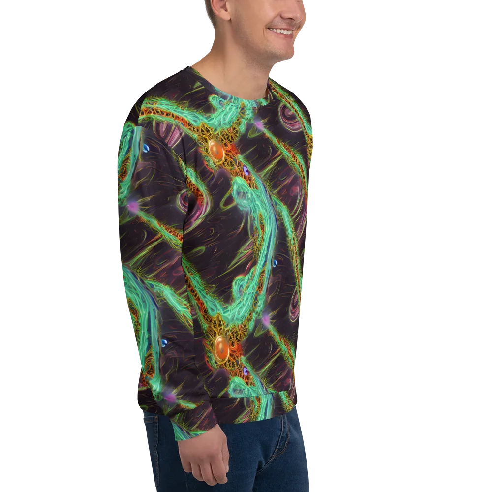 Turquoise Vortex on Sweatshirt — Right Front