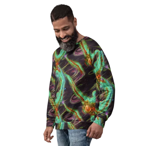 Turquoise Vortex on a Sweatshirt