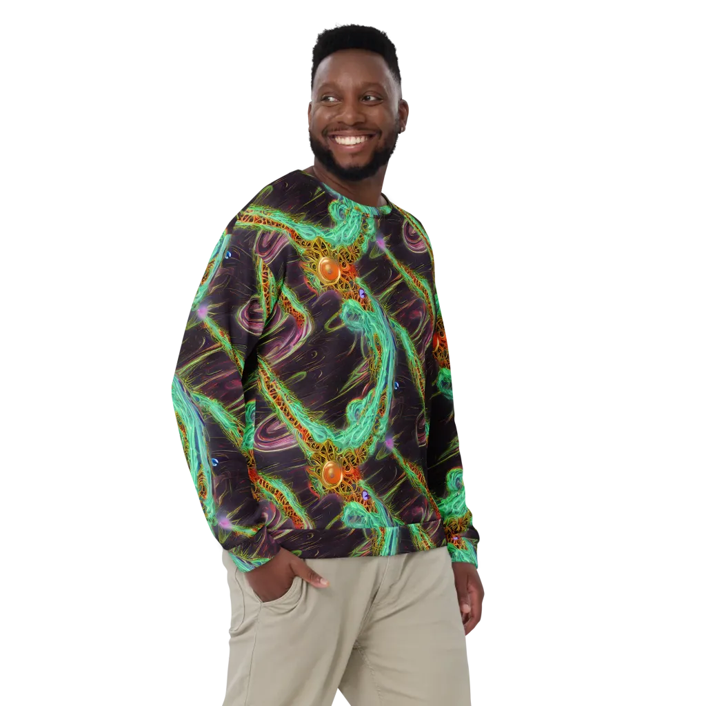 Turquoise Vortex on Sweatshirt — Front