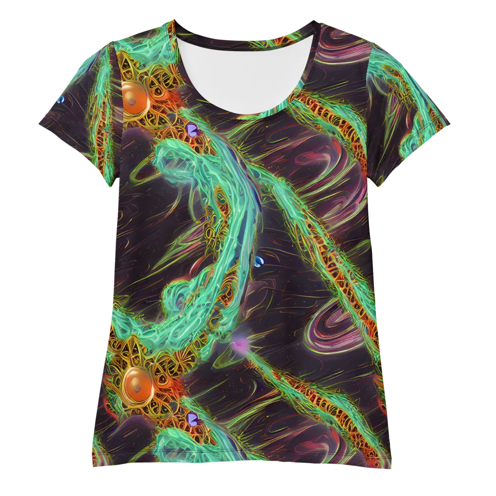 Turquoise Vortex on Women's Athletic T-Shirt — Front