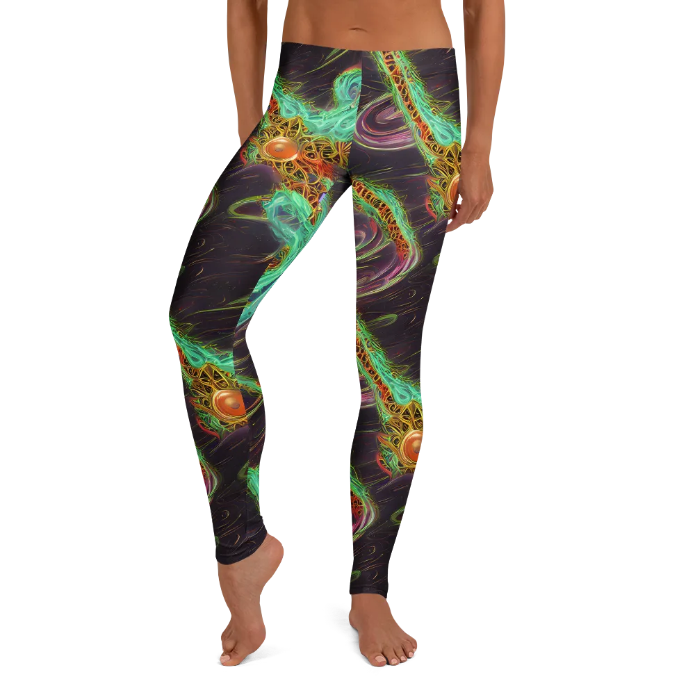 Turquoise Vortex on Leggings — Front