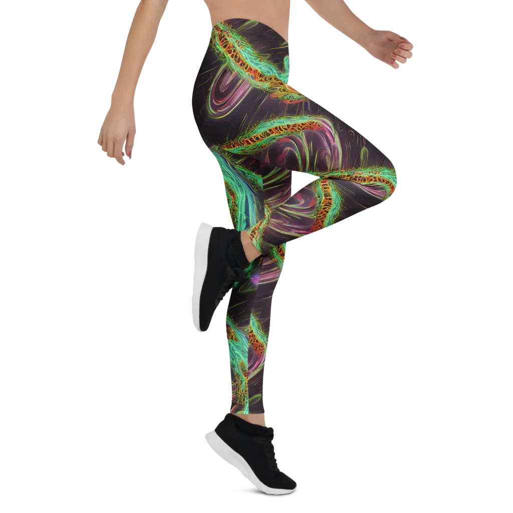 Turquoise Vortex on Leggings — Right