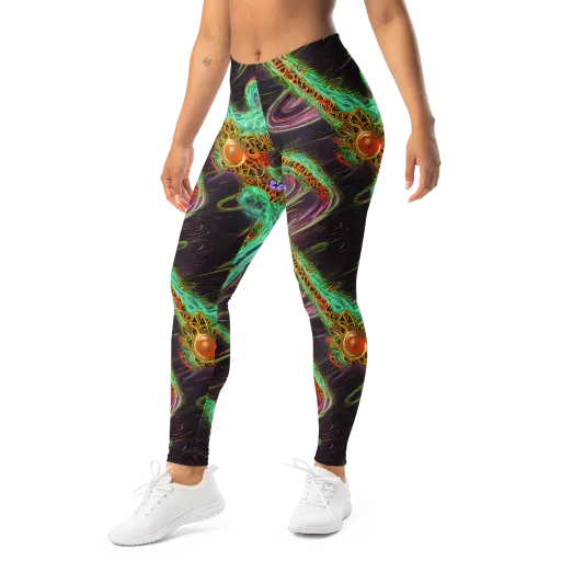 Turquoise Vortex on a Leggings