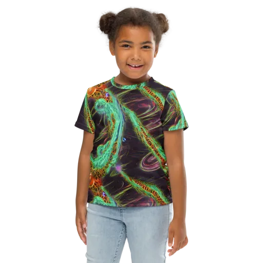 Turquoise Vortex on a Kids Crew Neck T-Shirt