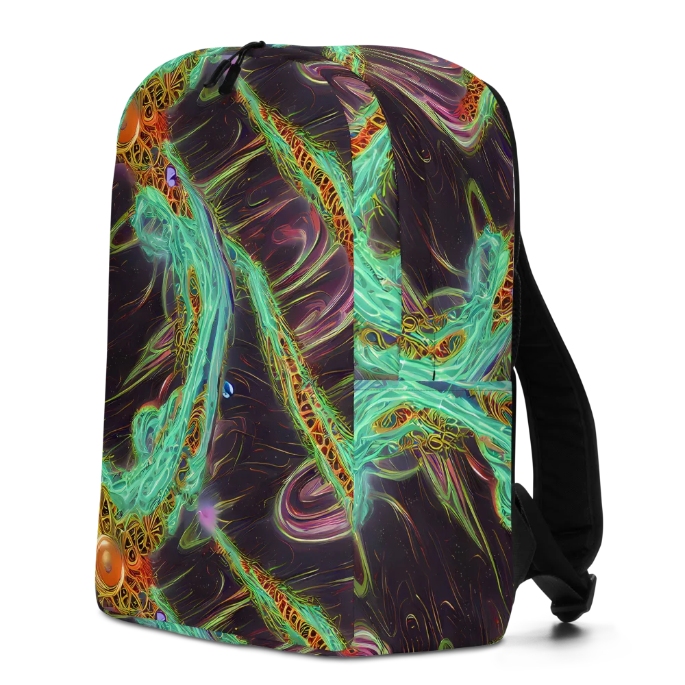 Turquoise Vortex on Minimalist Backpack — Left