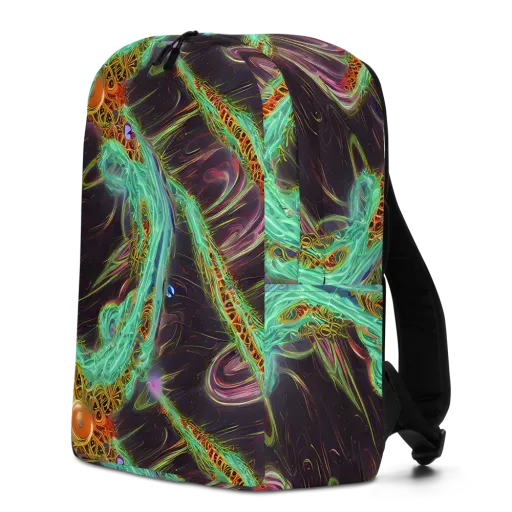 Turquoise Vortex on a Minimalist Backpack
