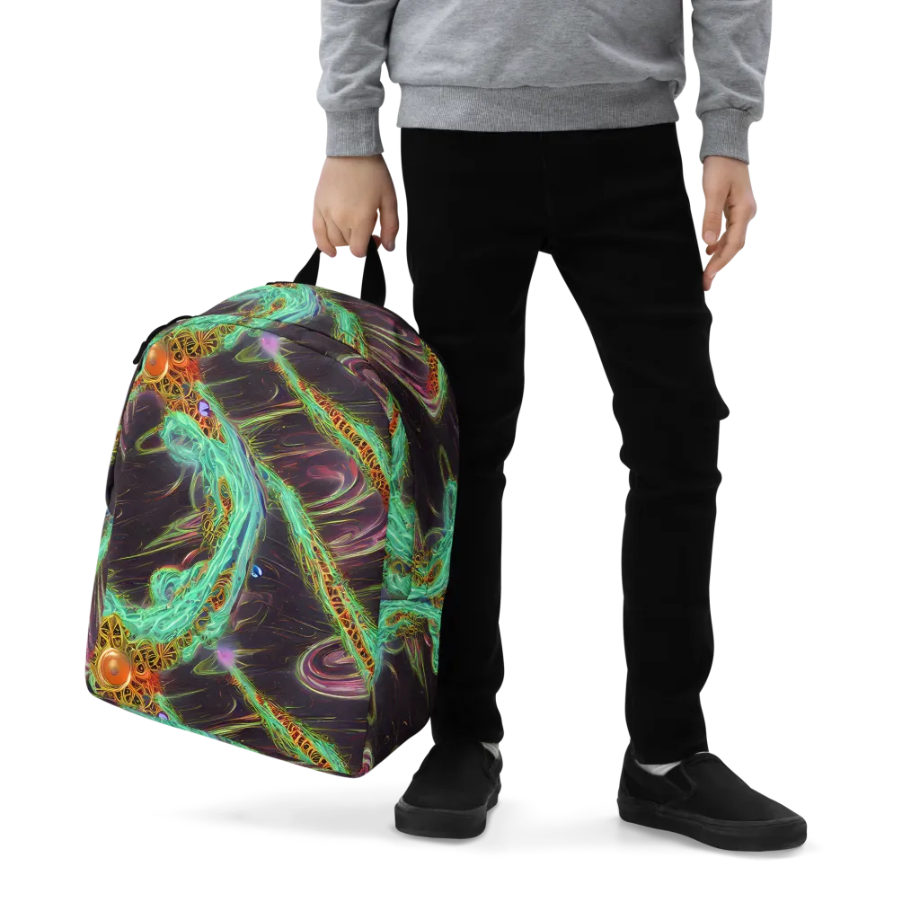 Turquoise Vortex on Minimalist Backpack — Zoomed-in