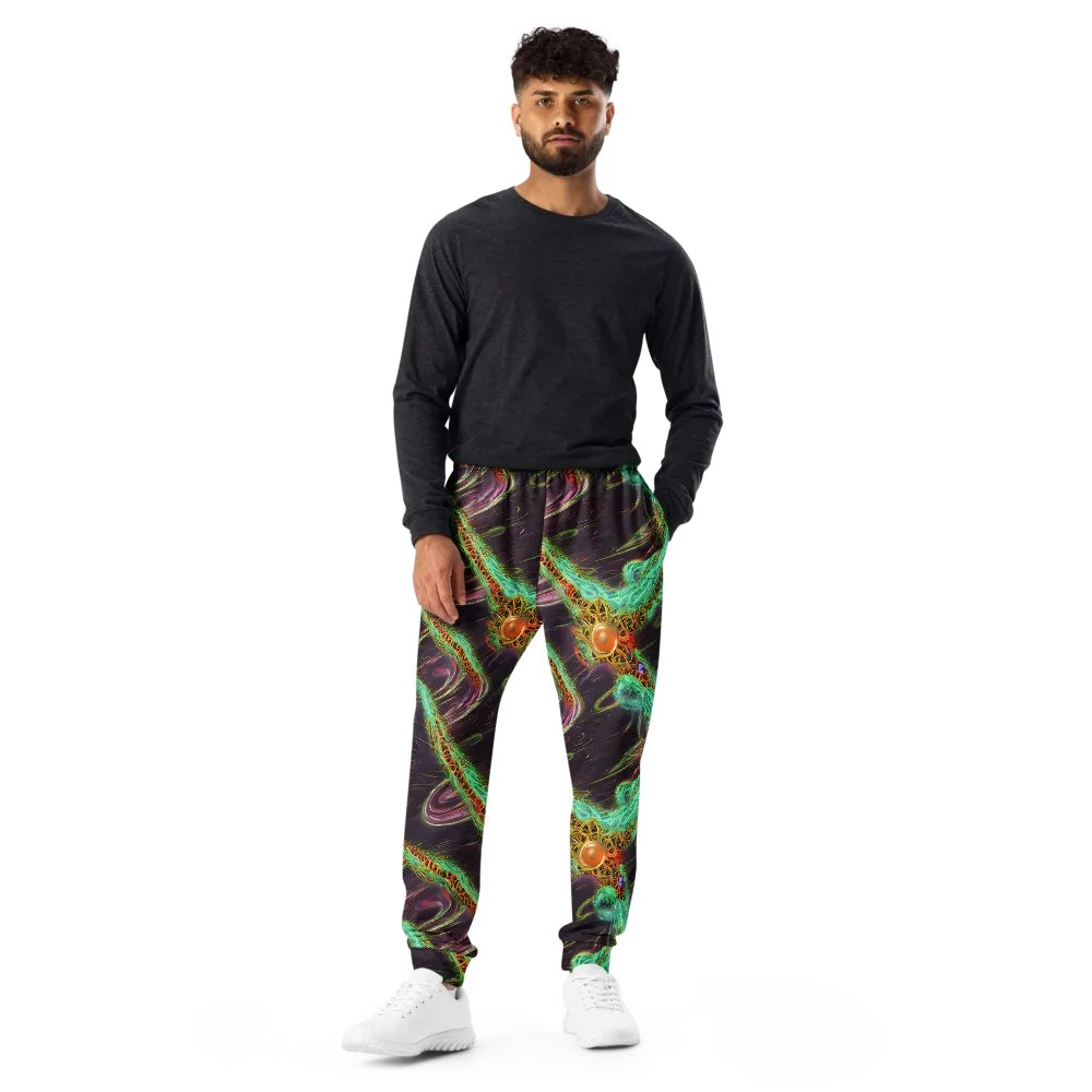 Turquoise Vortex on Men's Joggers — Front