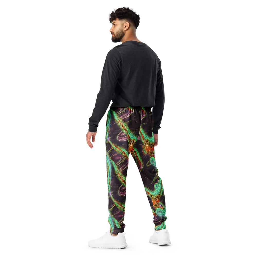Turquoise Vortex on Men's Joggers — Back