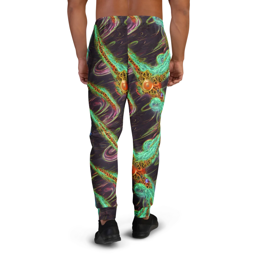 Turquoise Vortex on Men's Joggers — Back