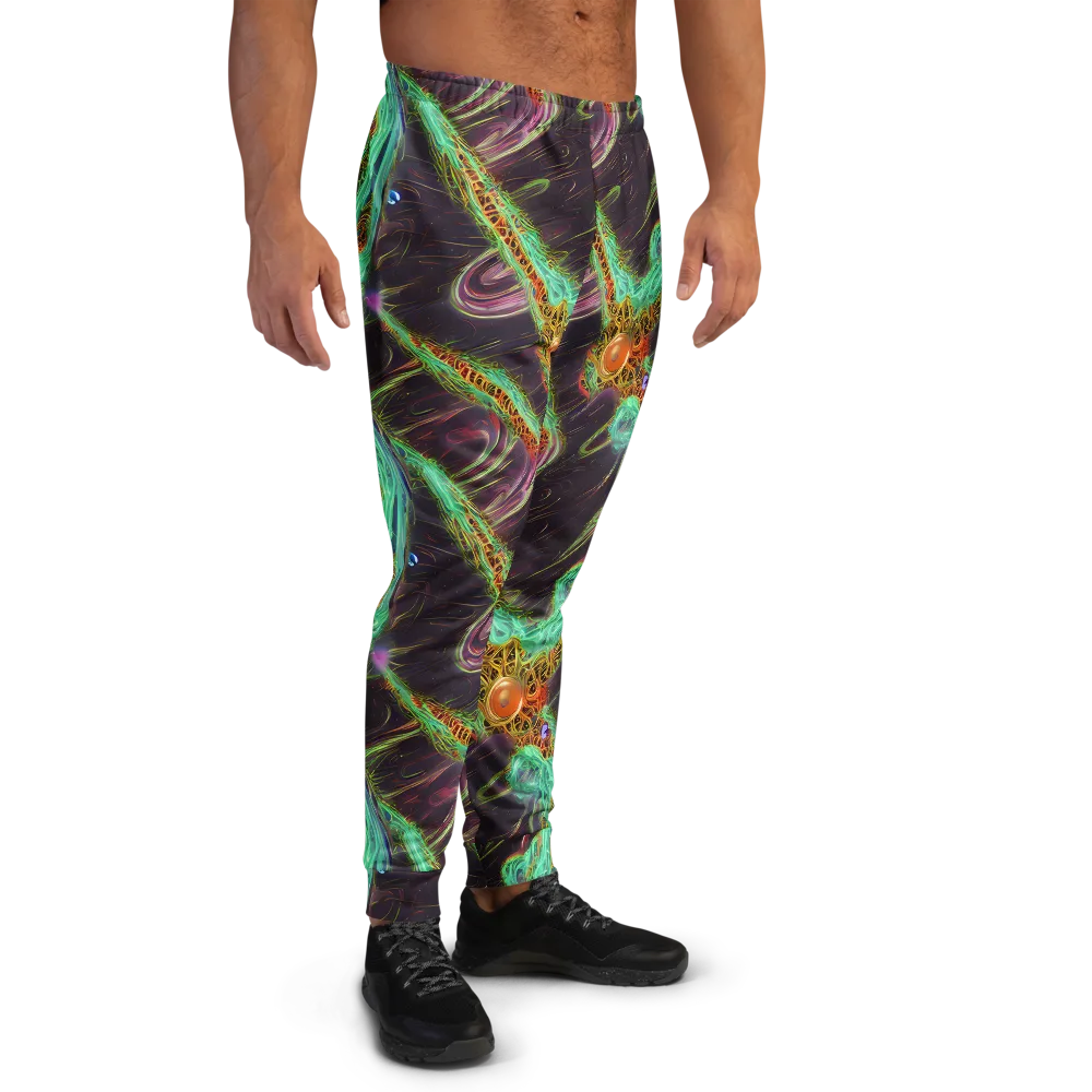 Turquoise Vortex on Men's Joggers — Right