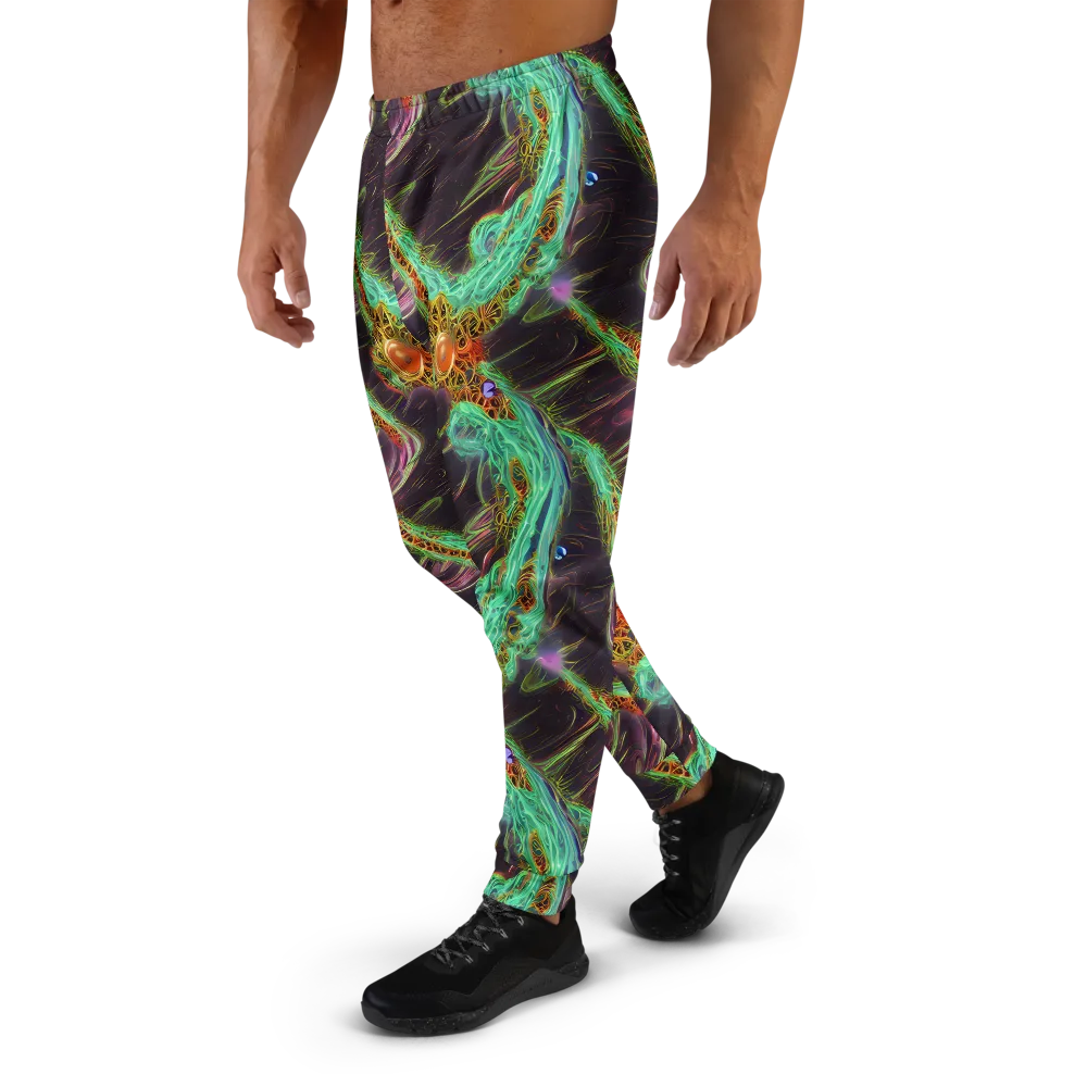 Turquoise Vortex on Men's Joggers — Left