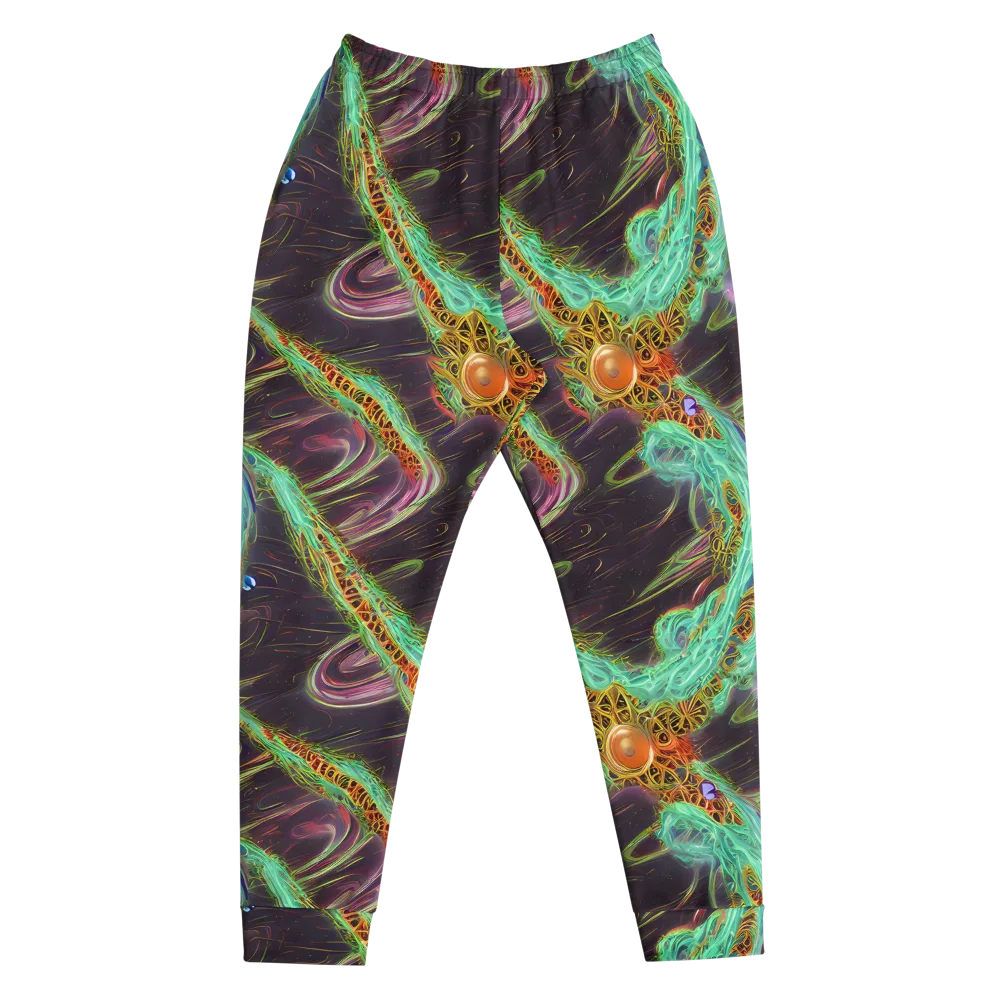 Turquoise Vortex on Men's Joggers — Front