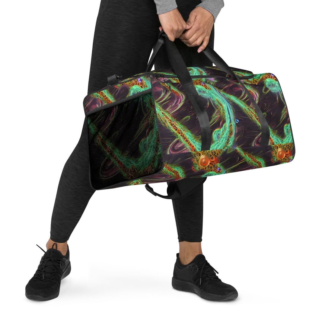 Turquoise Vortex on Duffle Bag — Right Front
