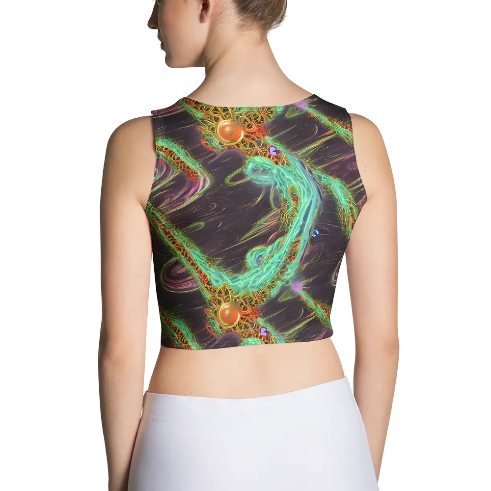 Turquoise Vortex on Crop Top — Back