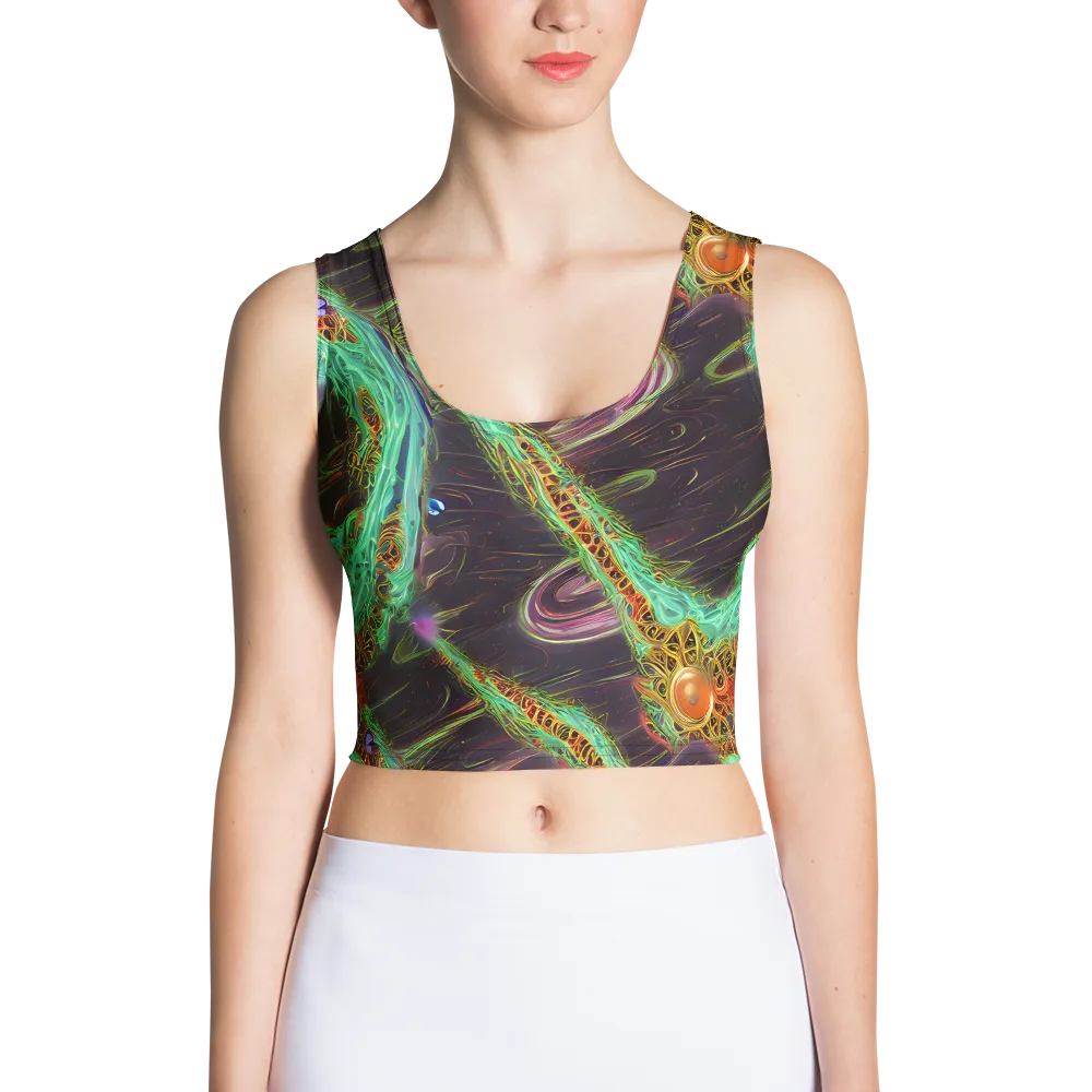 Turquoise Vortex on Crop Top — Front