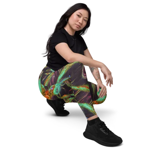 Turquoise Vortex on a Leggings with Pockets