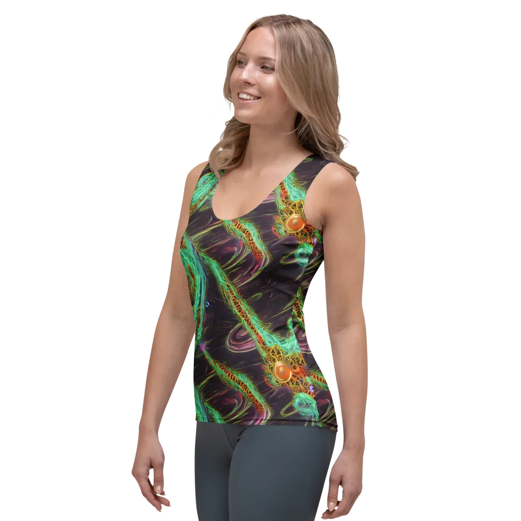 Turquoise Vortex on Women's Tank Top — Left Front
