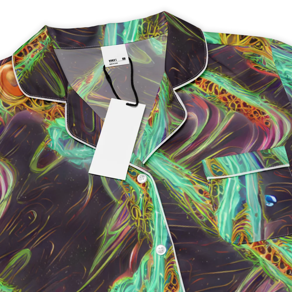 Turquoise Vortex on Women's Short Sleeve Pajama Top — Product details