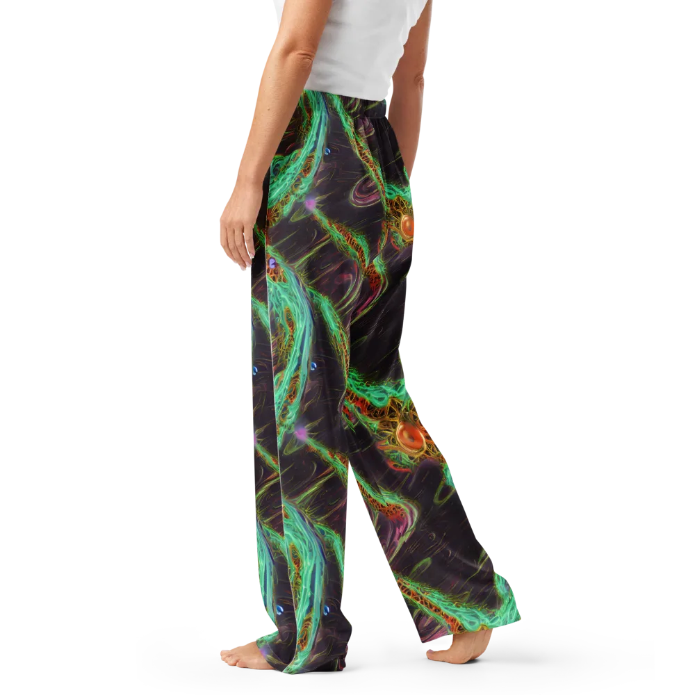 Turquoise Vortex on Women's Pajama Pants — Left