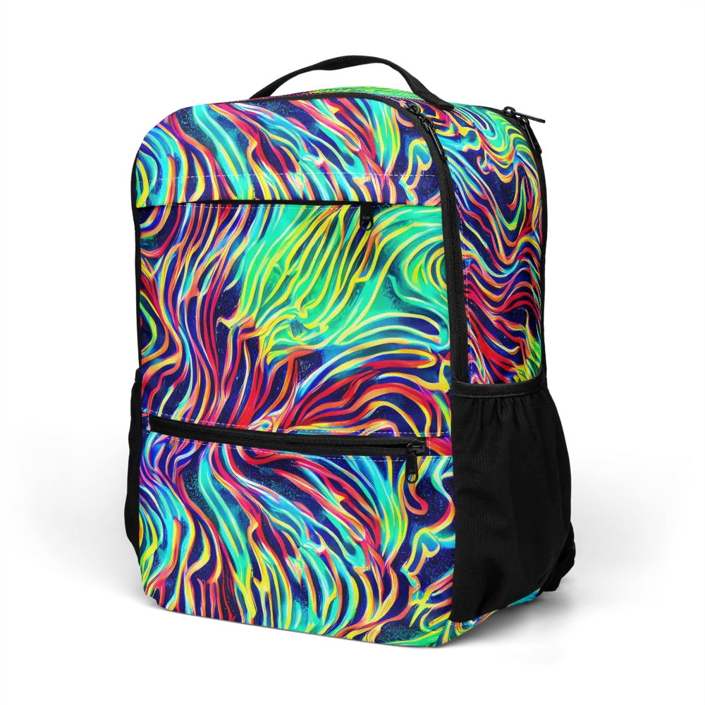 Cobalt Ribbon Reef on Utility Backpack — Left Front
