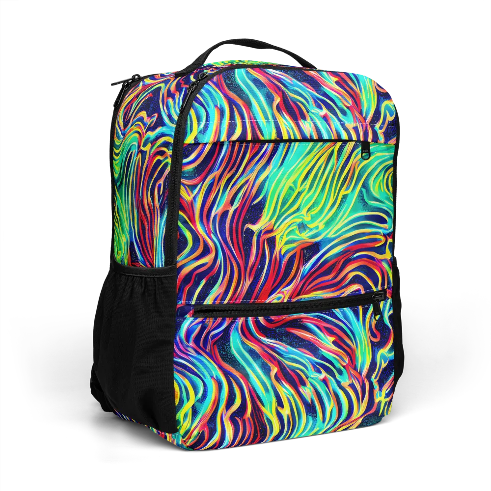 Cobalt Ribbon Reef on Utility Backpack — Right Front