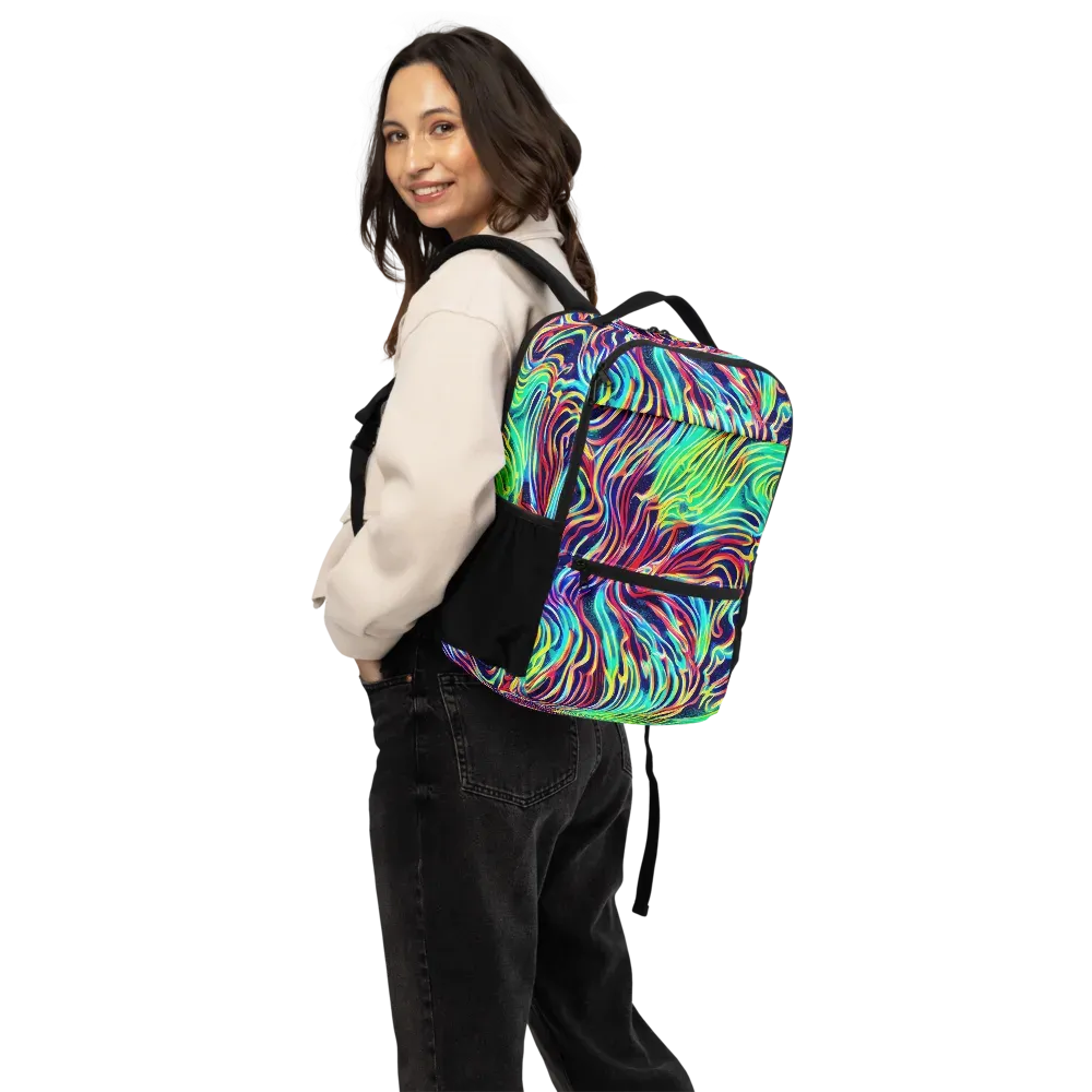 Cobalt Ribbon Reef on Utility Backpack — Back