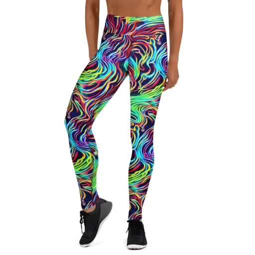 Cobalt Ribbon Reef on a Yoga Leggings