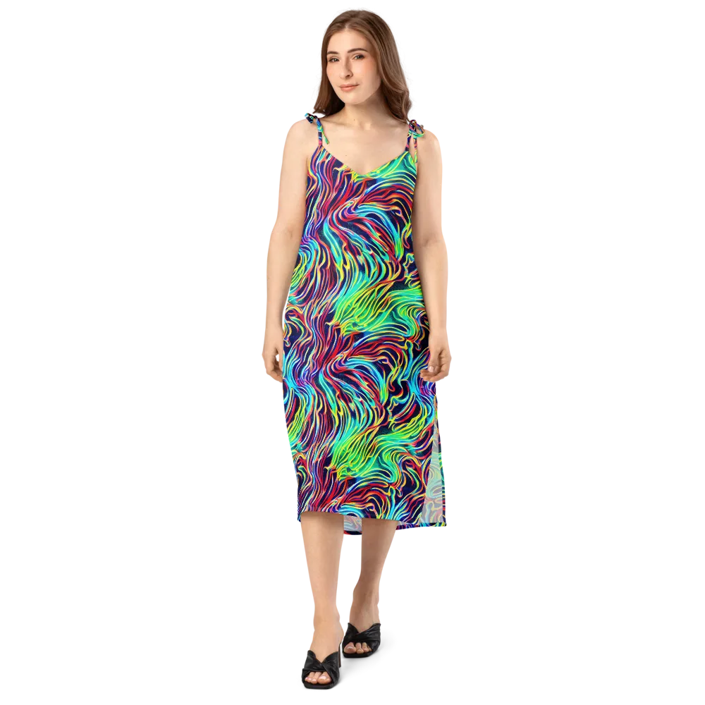 Cobalt Ribbon Reef on Slip Dress — Front