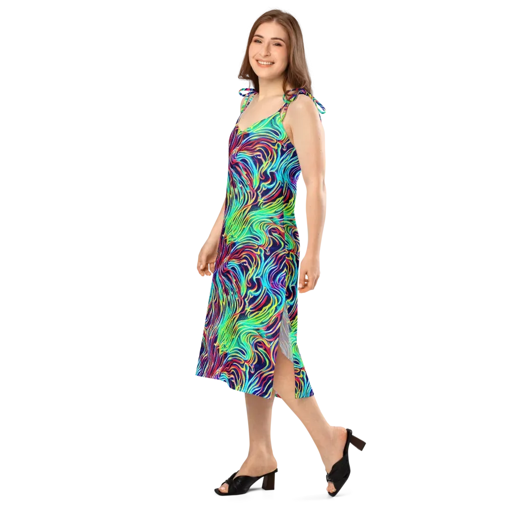 Cobalt Ribbon Reef on Slip Dress — Left Front