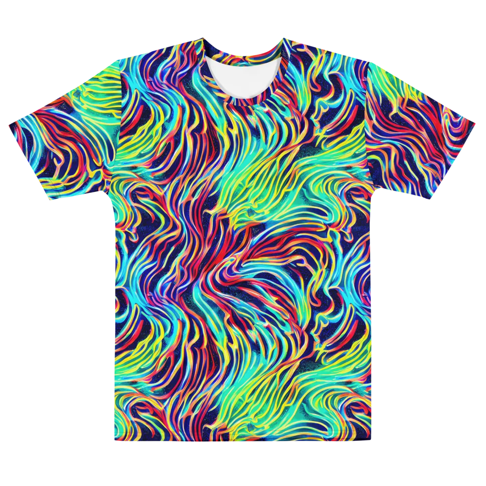 Cobalt Ribbon Reef on Men's Cotton Crew Neck T-Shirt — Front