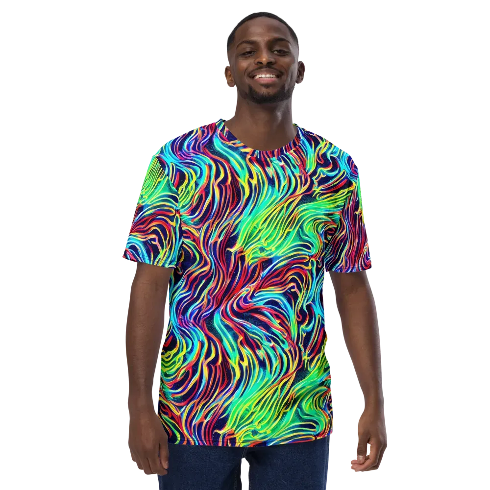 Cobalt Ribbon Reef on Men's Crew Neck T-Shirt — Front